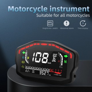 Universalus LCD LED moto spidometras