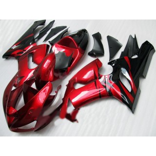 Kawasaki ZX6R fairings 2005 2006 red flames ninja zx 6r