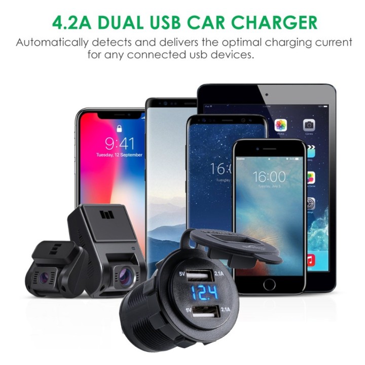 Dual USB krovimo jungtis
