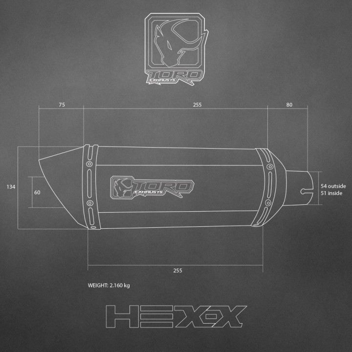 Toro T1 Hex-x Matt Carbon duslintuvas KTM Duke 125 11-17