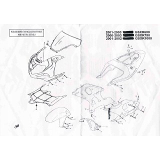 FAIRING SCREWS SET GSXR 600 750 1000 K1-K3