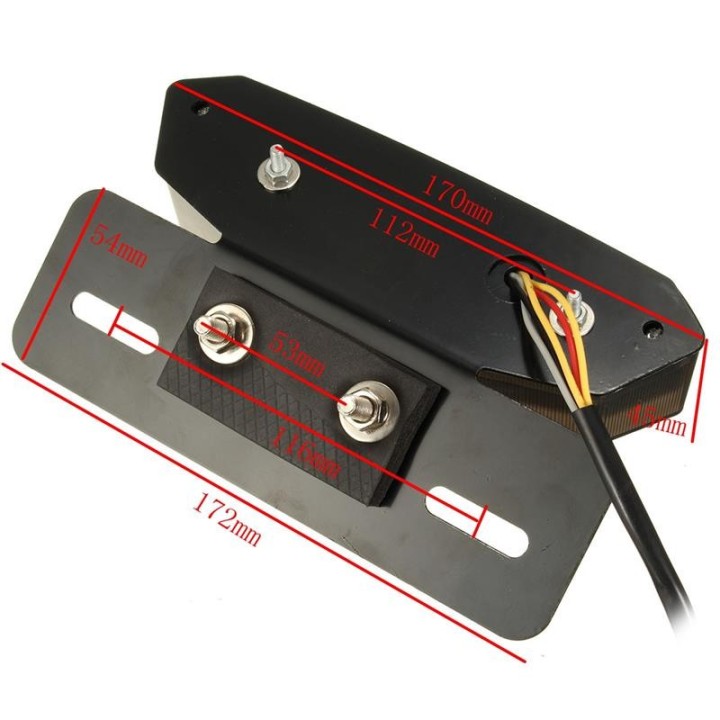 Motorcycle 12V LED Taillight Turn Signal Rear Brake License Plate
