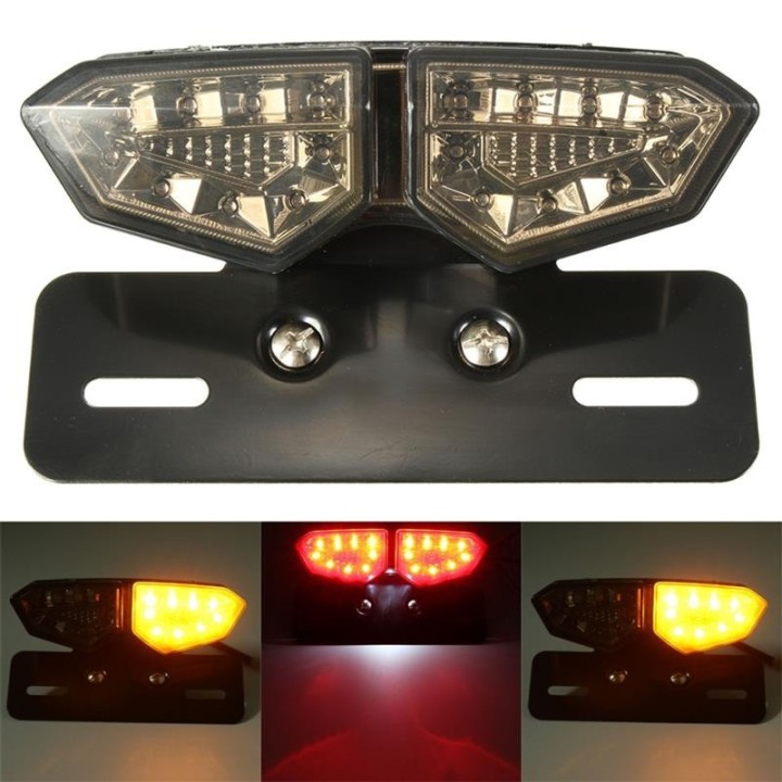 Motorcycle 12V LED Taillight Turn Signal Rear Brake License Plate